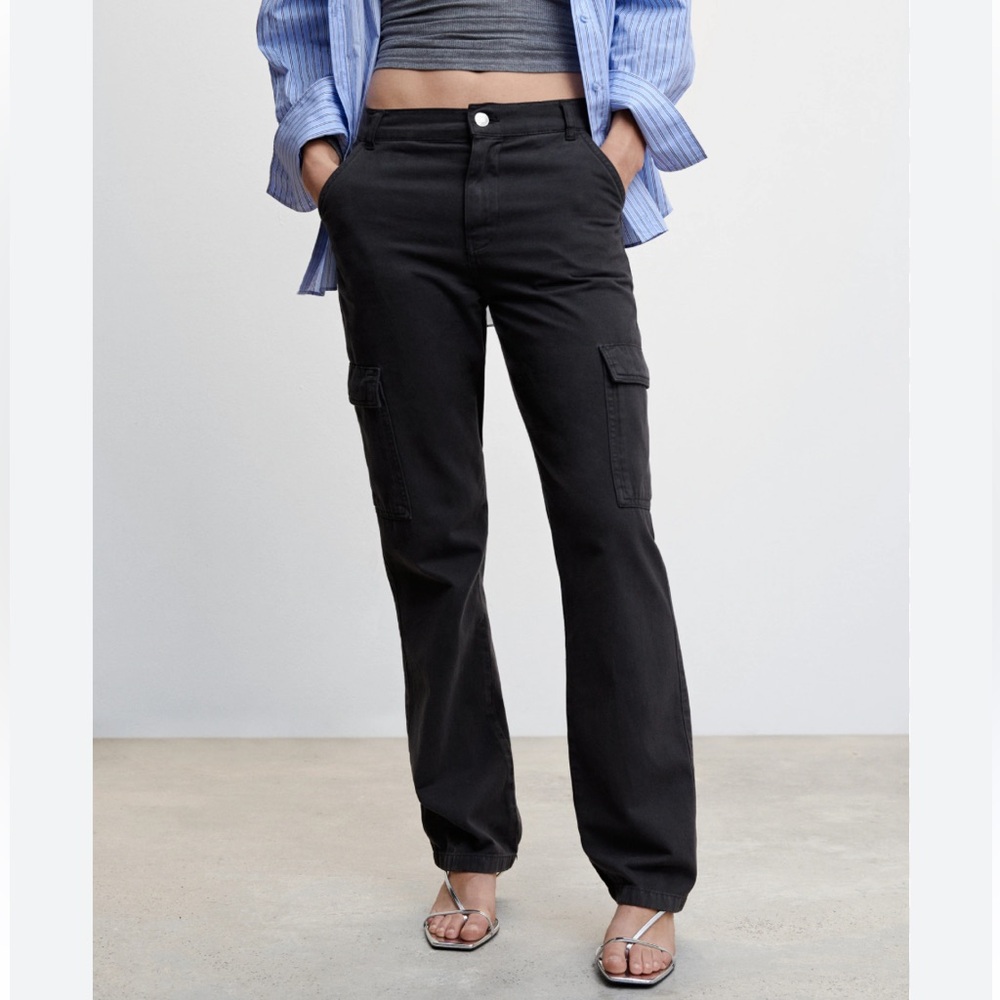 Mango Niger Black Utility Pants NWT
